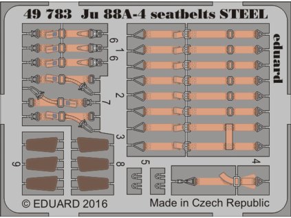 1/48 Ju 88A-4 seatbelts STEEL for ICM kit
