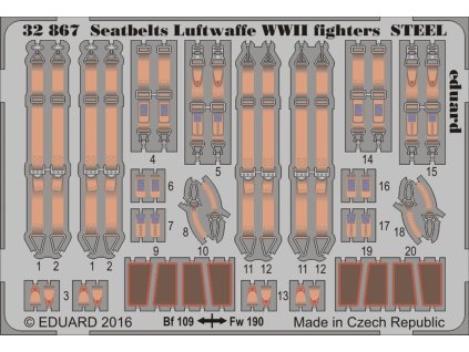1/32 Seatbelts Luftwaffe WWII fighters STEEL