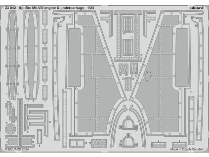 Spitfire Mk.VIII engine & undercarriage 1/24 recommended for AIRFIX