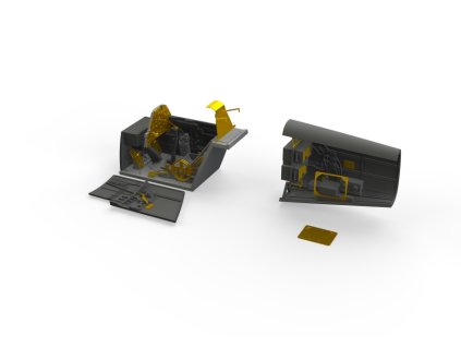 1/48 Bf 109E cockpit & radio compartment for EDUARD kit