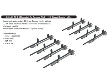 RP-3 60lb rockets for Tempest Mk.II 1/48 recommended for EDUARD/SPECIAL HOBBY