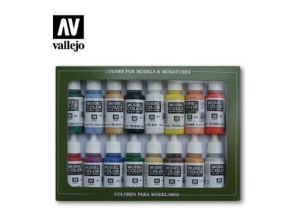 Sada akrylových barev Vallejo Model Color 16 color Set 70140 Basic Colors Usa (16)