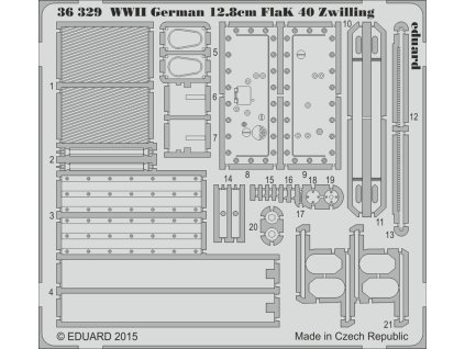 1/35 WWII German 12.8cm FlaK 40 Zwilling for TAKOM kit