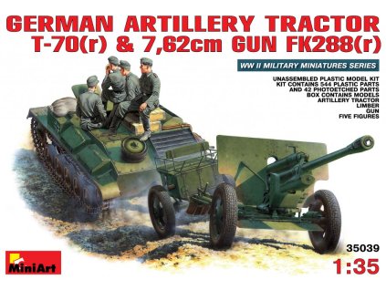 1/35 German Artillery Tractor T-70 & Gun FK 288 w/crew - Miniart