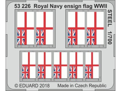 Royal Navy ensign flag WWII  STEEL 1/700