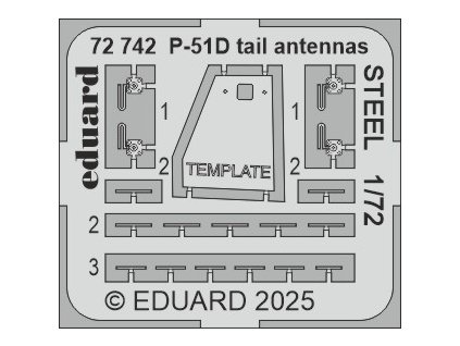 45344 p 51d tail antennas steel 1 72
