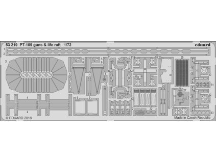 PT-109 guns & life raft 1/72 recommended for REVELL