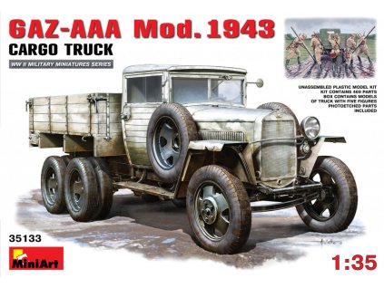 4571 1 35 gaz aaa mod 1943 cargo truck miniart