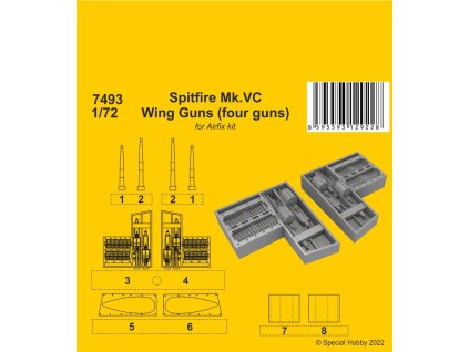 1/72 Spitfire Mk.VC Wing Guns (four guns) / for Airfix kit