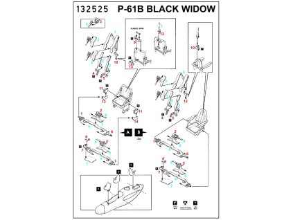 1/32 P-61B Black Widow - Fabric Seat Belts  - pre-cut (laser) HobbyBoss