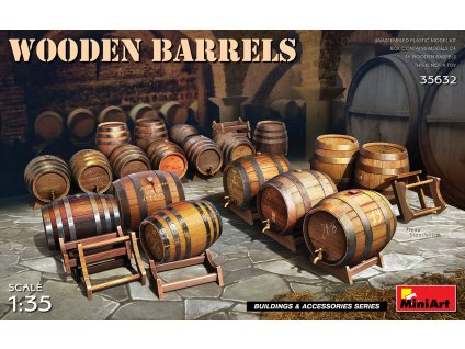 4688 1 35 wooden barrels miniart