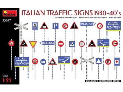 4697 1 35 italian traffic signs 1930 40 s miniart