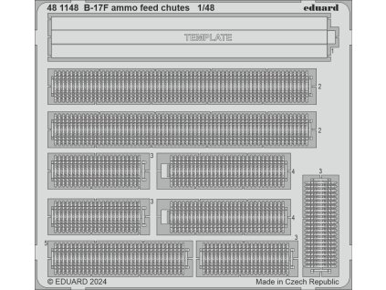 B-17F ammo feed chutes 1/48 recommended for EDUARD