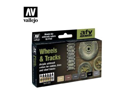Vallejo Model Air 71213 Wheels & Tracks 6 colors set (18 ml)
