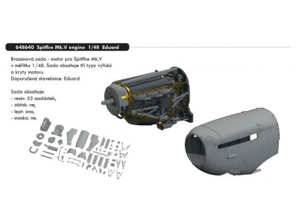 Spitfire Mk.V engine 1/48 recommended for EDUARD