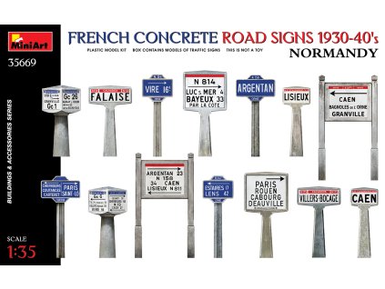 1/35 French Concrete Road Signs 1930-40's. Normandy - Miniart