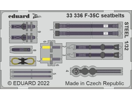 F-35C seatbelts STEEL 1/32 recommended for TRUMPETER