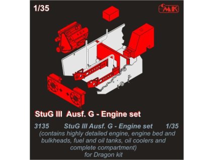 54005 1 35 stug iii ausf g engine set for drag kit