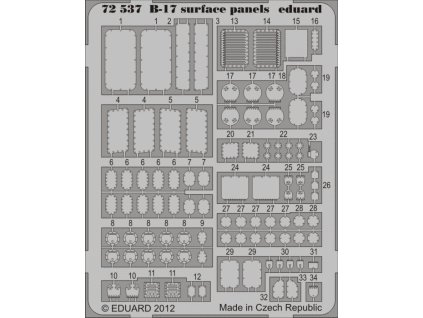 B-17 surface panels 1/72 recommended for REVELL