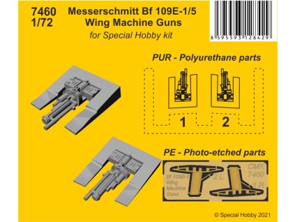 1/72 Messerschmitt Bf 109E-1/5 Wing Machine Guns - CMK