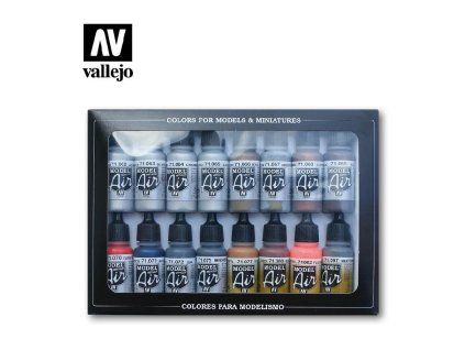 Vallejo Model Air 71181 Metallic Effects 16 colors set (18 ml)