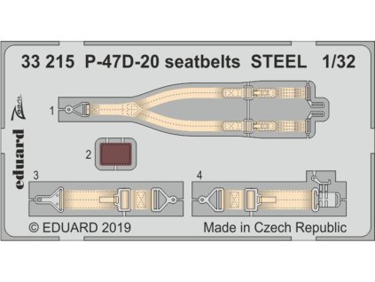 P-47D-20 seatbelts STEEL 1/32 recommended for TRUMPETER