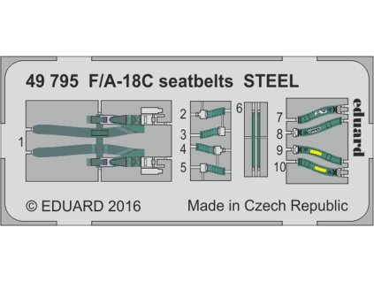 1/48 F/A-18C seatbelts STEEL for KINETIC kit