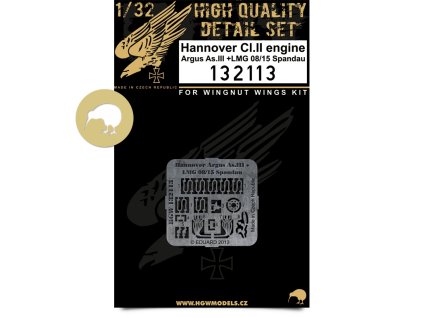 1/32 Hannover Cl.II - Engine + Machine Gun - Photo-etched Sets  - Argus As.III + LMG 08/15 Spandau W