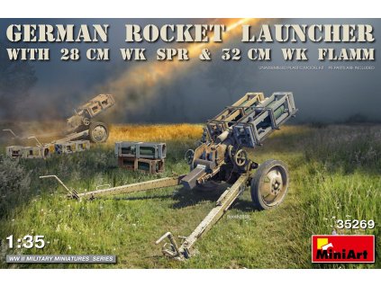 55526 1 35 german rocket launcher w 28cmwk spr 32cmwk flamm miniart