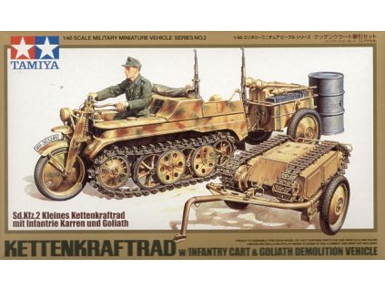 55844 tamiya 32502 kettenkraftrad w cart goliath