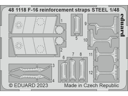 F-16 reinforcement straps STEEL 1/48 recommended for KINETIC