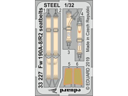 1/32 Fw 190A-8/R2 seatbelts STEEL for REVELL kit