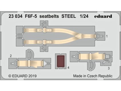 1/24 F6F-5 seatbelts STEEL for AIRFIX kit