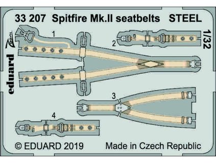 Spitfire Mk.II seatbelts STEEL  1/32 recommended for REVELL