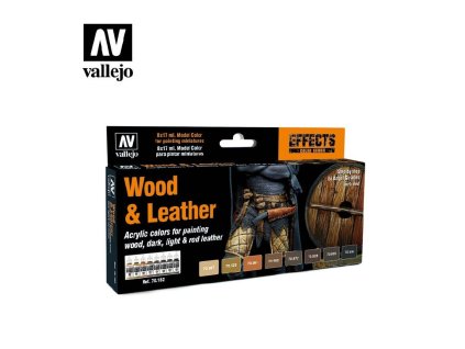 Sada akrylových barev Vallejo Model Color Effects Set 70182 Wood & Leather (8) By Angel Giraldez