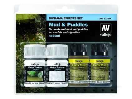 Vallejo Diorama FX 73189 Mud & Puddles 4 textures set (35 ml)