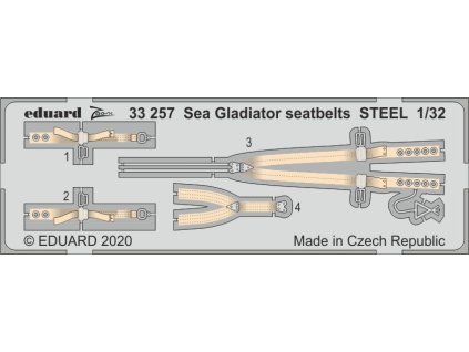 Sea Gladiator seatbelts STEEL 1/32 recommended for ICM