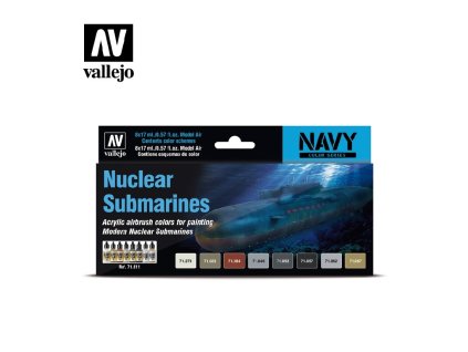 Sada akrylových barev pro Airbrush Vallejo Model Air Set 71611 Nuclear Submarines (8)