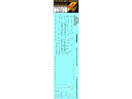 1/48 Hawker Tempest Mk.V Series 2 - Stencils - Wet Transfers - Eduard