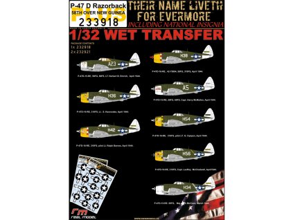 1/32 P-47D 58TH OVER NEW GUINEA wet transfers