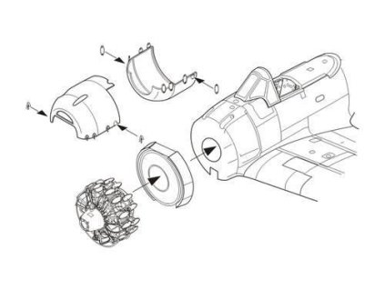 1/72 A6M3 model 32 Zero - Engine set for Tamiya ki