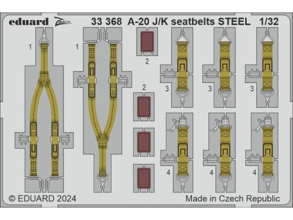 A-20J/K seatbelts STEEL 1/32 recommended for HKM