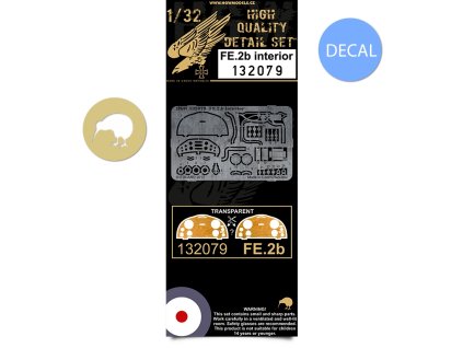 1/32 FE.2b - Interior + Decal - Photo-etched Sets  - inc. instr. panel decal Wingnut Wings