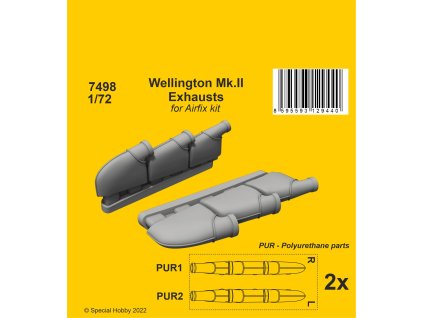 1/72 Wellington Mk.II Exhausts for Airfix kit