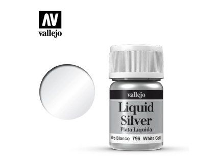 Vallejo Liquid Metal 70796 White Gold Alcoholbased metallics (35 ml)