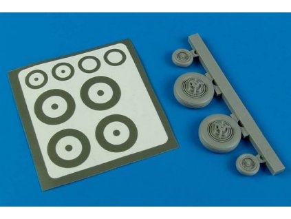 1/48 F-100 Super Sabre wheels & paint masks - TRUM/MONOG