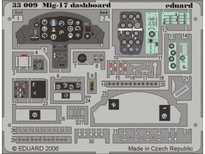 1/32 MiG-17 dashboard  for TRUMPETER kit