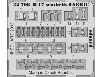 1/32 B-17 seatbelts FABRIC for HKM kit