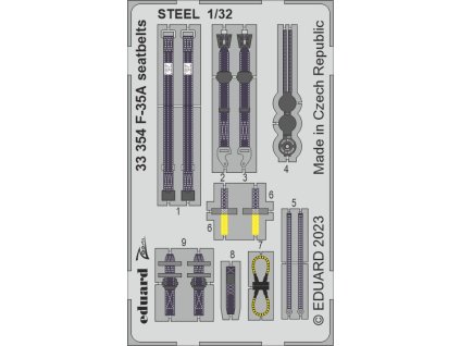 F-35A seatbelts STEEL 1/32 recommended for TRUMPETER
