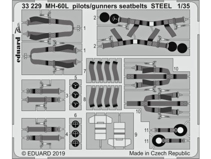 1/35 MH-60L pilots/gunners seatbelts STEEL for KITTY HAWK kit